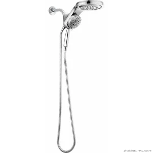 Delta HydroRain 5-Setting Handheld & Fixed Shower Head Combo - Chrome Lumicoat Finish