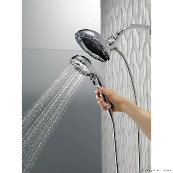 Chrome Two-in-One Hand Shower & Shower Head with 5-Setting H2Okinetic Technology | In2ition 58480-PK Delta - Image 3