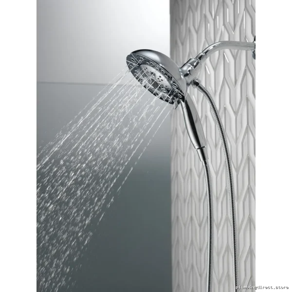Chrome Two-in-One Hand Shower & Shower Head with 5-Setting H2Okinetic Technology | In2ition 58480-PK Delta - Image 4