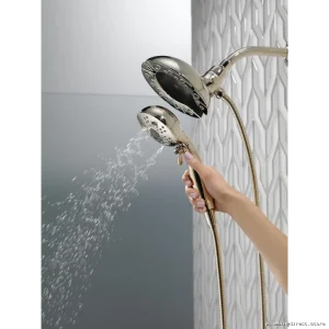 Delta In2ition 5-Setting H2Okinetic Handheld Shower Head Combo Polished Nickel