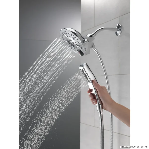 Delta In2ition 5-Spray H2Okinetic Shower Head with Handheld Chrome 1.75 GPM - Image 2