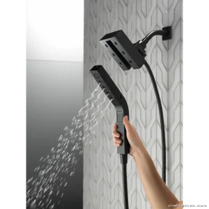 Delta In2ition Matte Black 4-Setting H2Okinetic Dual Handheld Shower Head