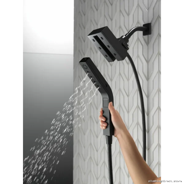 Delta In2ition Matte Black 4-Setting H2Okinetic Dual Handheld Shower Head