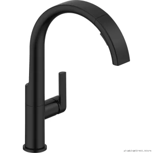 Delta Keele Matte Black Pull-Down Spray Kitchen Faucet 940LF-BL