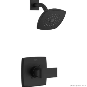 Delta Kitano Monitor 14 Modern Matte Black Shower Valve Trim T14263-BL