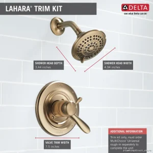 Delta Lahara 17 Series Champagne Bronze Shower Trim - Elegant Bathroom Upgrade