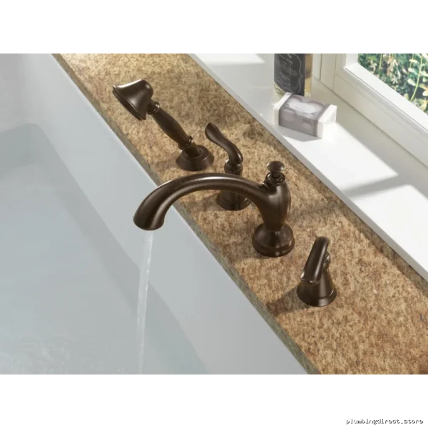 Delta Linden T4794-RB Roman Tub Faucet Kit with Handheld Shower in Venetian Bronze