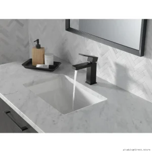 Delta Low Flow Matte Black Modern Single Hole Bathroom Faucet Kit – 567LF-BLGPM-PP