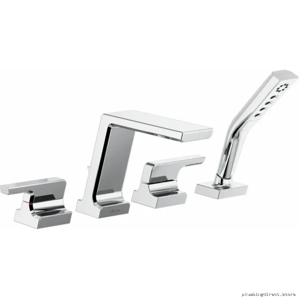 Delta Lumicoat Chrome Roman Tub Faucet with Hand Spray