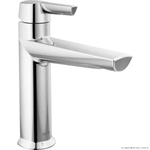 Delta Lumicoat Chrome Single Hole Bathroom Faucet with Drain Assembly