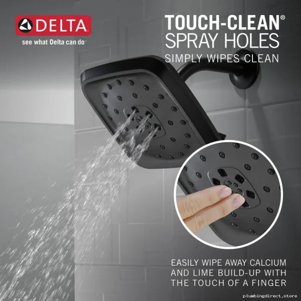 Luxury Matte Black Shower Head by Delta with H2Okinetic Technology - Image 2