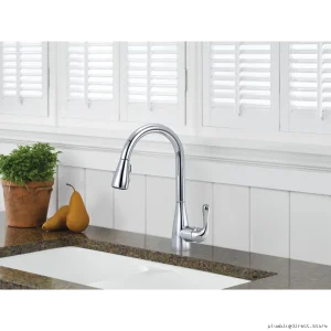 Delta Marley Pull-Down Kitchen Faucet in Arctic Stainless Steel 986LF-AR