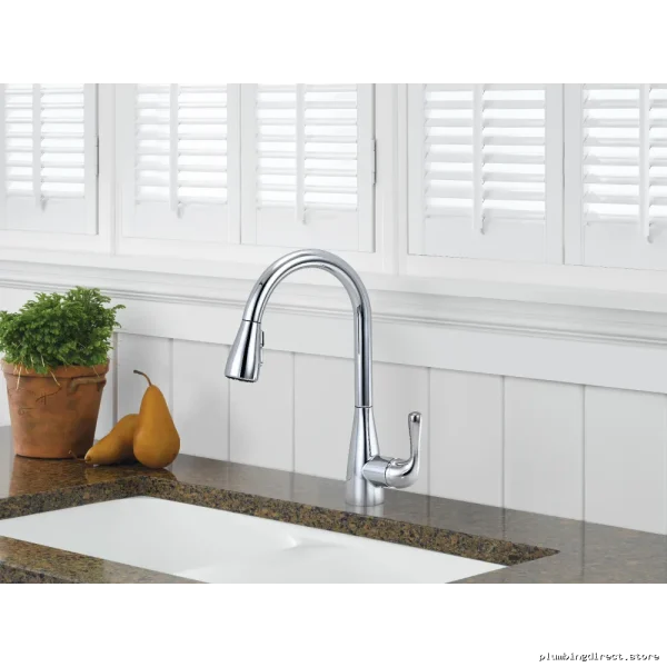 Delta Marley Pull-Down Kitchen Faucet in Arctic Stainless Steel 986LF-AR