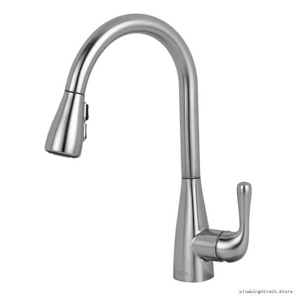 Delta Marley Pull-Down Kitchen Faucet in Arctic Stainless Steel 986LF-AR - Image 3