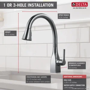 Delta Mateo Pulldown Sprayer Kitchen Faucet - Arctic Stainless Finish 9183-AR-DST