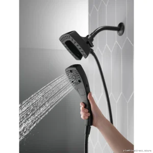 Delta Matte Black 2-in-1 Shower Head with Handheld Sprayer H2Okinetic