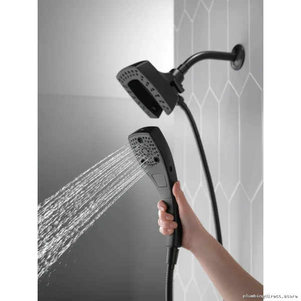 Delta Matte Black 2-in-1 Shower Head with Handheld Sprayer H2Okinetic