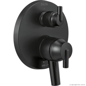 Delta Matte Black 3-Setting Shower Diverter Trim with Valve T27859-BL