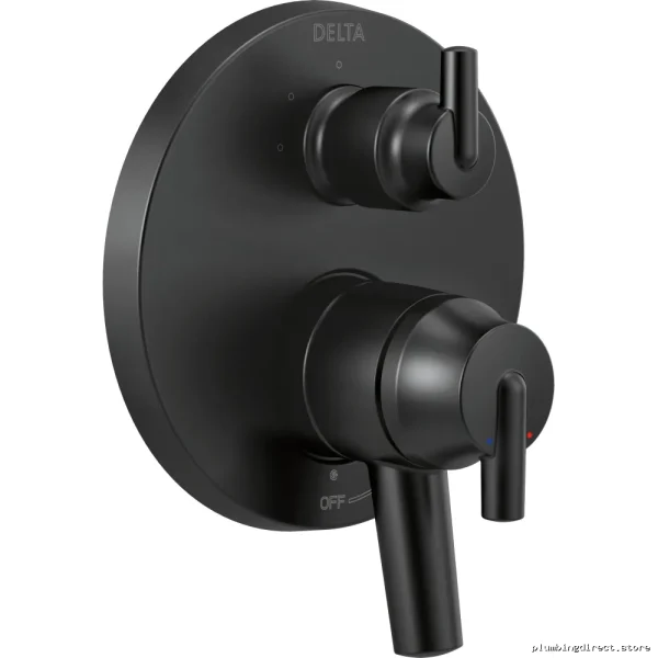 Delta Matte Black 3-Setting Shower Diverter Trim with Valve T27859-BL