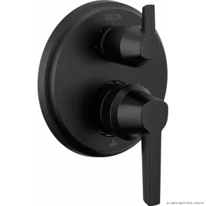 Delta Matte Black 3-Setting Shower Diverter Trim Kit T24871-BL for Monitor 14