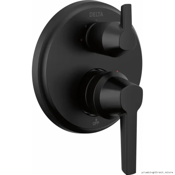 Delta Matte Black 3-Setting Shower Diverter Trim Kit T24871-BL for Monitor 14