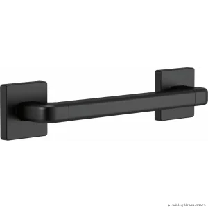 Delta Matte Black ADA Grab Bar - Modern Angular Bathroom Safety Rail