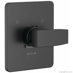 Delta Matte Black Angular Valve Trim - Modern Shower Project Pack T14067