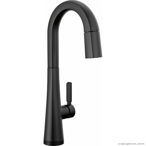 Touch Control Bar Prep Faucet with Pull-Down Spray - Matte Black Delta - Image 3