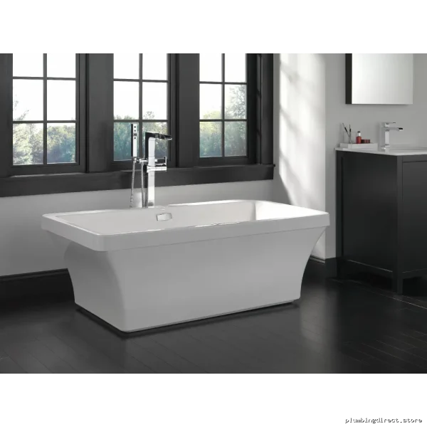 Delta Matte Black Freestanding Tub Filler with Hand Shower T4768-BLFL - Image 2