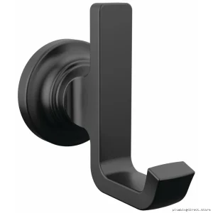 Delta Matte Black Heavy-Duty Robe Hooks for Hotels & Bathrooms - Model #78935BL
