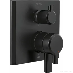 Matte Black Pivotal 17 Series 6-Setting Diverter Valve Trim - T27999-BL Delta