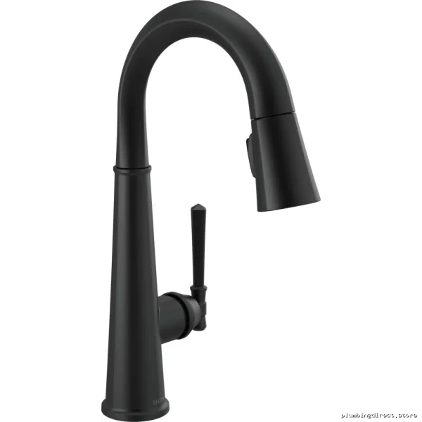 Delta Matte Black Pull-Down Bar Faucet with Sprayer 9982-BL-DST - Image 2