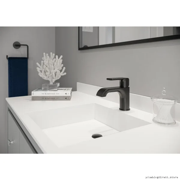 Matte Black Single Hole Bathroom Faucet Pull-Down Free Delta 563LF-BL-LPU - Image 2