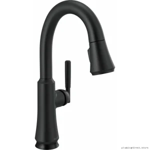 Delta Matte Black Pull-Down Kitchen Faucet with Touch Bar 9979T-BL-DST