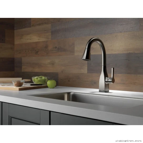 Delta Matte Black Pull-Down Kitchen Faucet with Touch Bar 9983T-KS-DST - Image 4