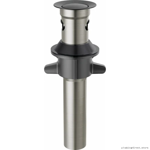 Delta Matte Black Push-Pop Metal Drain with Overflow Protection RP101630BL