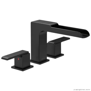 Delta Matte Black Roman Tub Faucet with Channel Spout T2768-BL