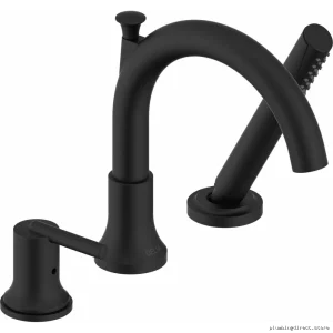 Delta Matte Black Roman Tub Faucet with Hand Shower T3759-BL