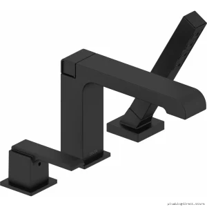 Delta Matte Black Roman Tub Faucet with Hand Shower T3767-BL