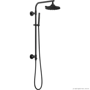 Matte Black Round Shower System Complete Kit for Modern Bathrooms | DF-CKIT27-RBL Delta