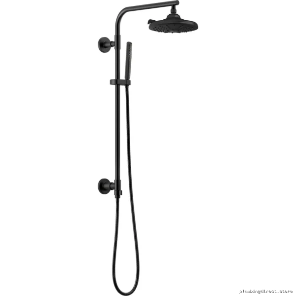 Matte Black Round Shower System Complete Kit for Modern Bathrooms | DF-CKIT27-RBL Delta