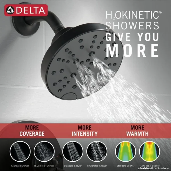 Delta Matte Black Shower Trim Kit for Saylor Monitor 17 Series T17435-BL