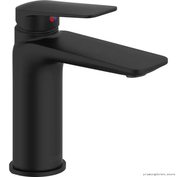 Delta Matte Black Single Hole Bathroom Faucet with Less Pop Up 571LF BL LPU