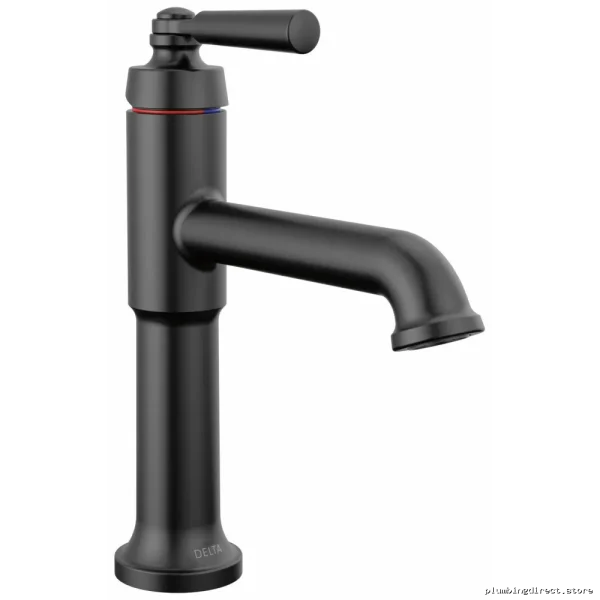 Delta Matte Black Single Hole Bathroom Faucet - Modern 536-BLMPU-DST Design - Image 3