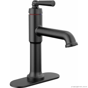 Delta Matte Black Single Hole Bathroom Faucet - Modern 536-BLMPU-DST Design