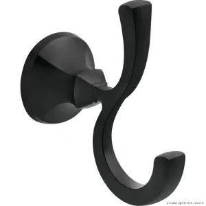 Delta Ashlyn Matte Black Single Robe Hook - Bathroom Wall Mount