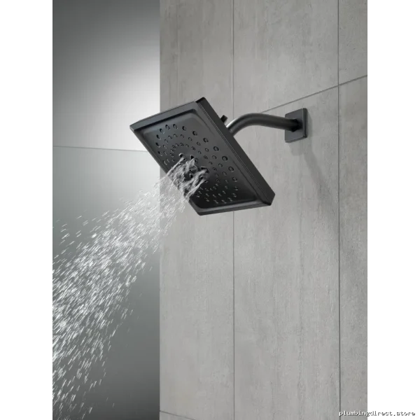 Delta Matte Black Square Raincan Shower Head Three Settings High-Efficiency Design Finish#BL - Image 2