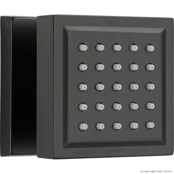 Delta Matte Black Square Shower Body Spray - Surface Mount 50150-BL - Image 3
