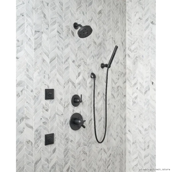 Delta Matte Black 3-Setting Shower Diverter Trim Kit T11859-BL