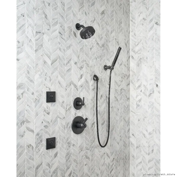 Delta Matte Black 3-Setting Shower Diverter Trim Kit T11859-BL - Image 3